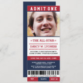 Sports Ticket Graduation Party Invites (Front/Back)