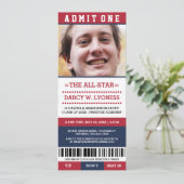 Sports Ticket Graduation Party Invites (Standing Front)