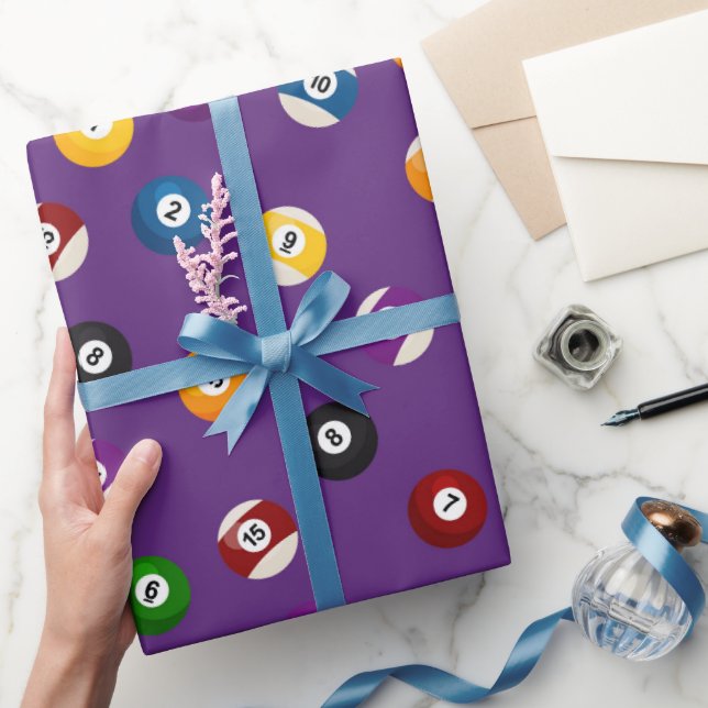 Sports tiled Billiard pattern wrapping paper (Gifting)