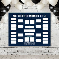 Sports Tournament Bracket - 16 Teams - Navy