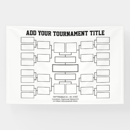 Sports Tournament Bracket _ 16 Teams _ White Banner