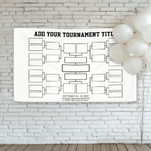 Sports Tournament Bracket - 16 Teams - White Banner