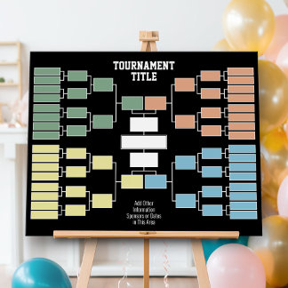 Sports Tournament Bracket black 32 teams 4 groups Foam Board