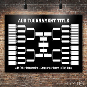 Sports Tournament Bracket black Poster