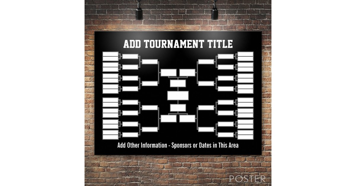 Sports Tournament Bracket black Poster | Zazzle