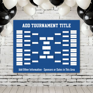 Sports Tournament Bracket - Blue 32 teams Poster
