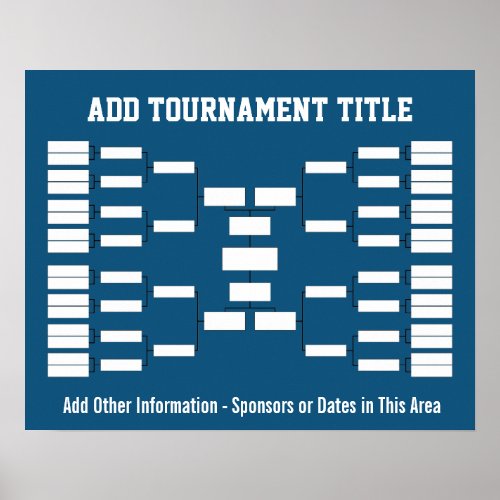 Sports Tournament Bracket blue Poster