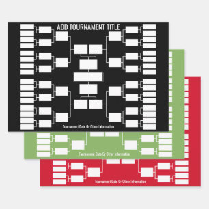 Sports Tournament Bracket for 32 Team Start Wrapping Paper Sheets