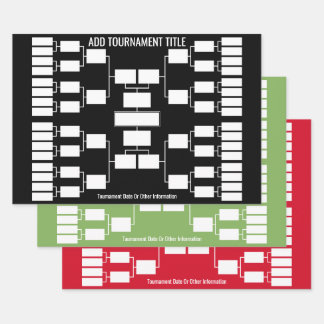 Sports Tournament Bracket for 32 Team Start Wrapping Paper Sheets