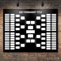 Sports Tournament Bracket for 64 Teams black