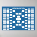 Sports Tournament Bracket for 64 Teams Poster<br><div class="desc">Add the name or your office pool or tourney. Keep track of the team championship in style. This bracket starts with 64 teams. Other configurations available.</div>