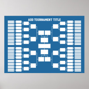 Sports Tournament Bracket for 64 Teams Poster