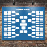 Sports Tournament Bracket for 64 Teams Poster<br><div class="desc">Add the name or your office pool or tourney. Keep track of the team championship in style. This bracket starts with 64 teams. Other configurations available.</div>