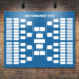 Sports Tournament Bracket for 64 Teams Poster