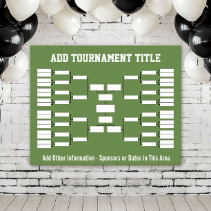Sports Tournament Bracket - Green 32 teams Poster
