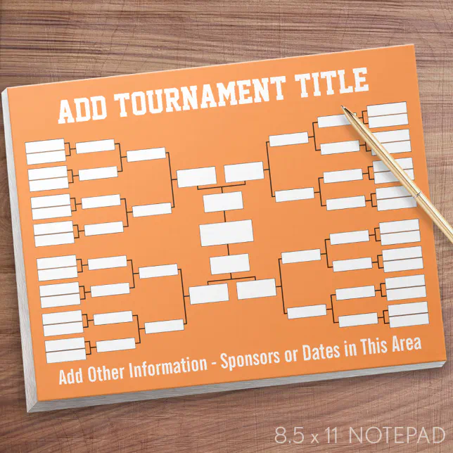 Brackets Notepad Sports Tournament Bracket Notepad | Zazzle