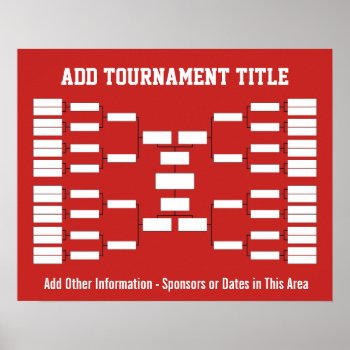 Sports Tournament Bracket Red Poster by MyRazzleDazzle at Zazzle