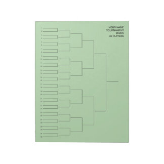 Sports tournament draw template for 32 players notepad