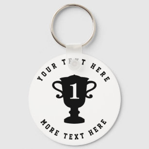 Sports trophy cup award keychain with custom text