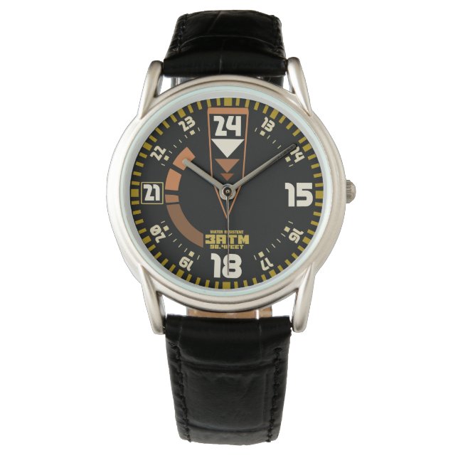 Sports vintage aviator military style watch (Front)