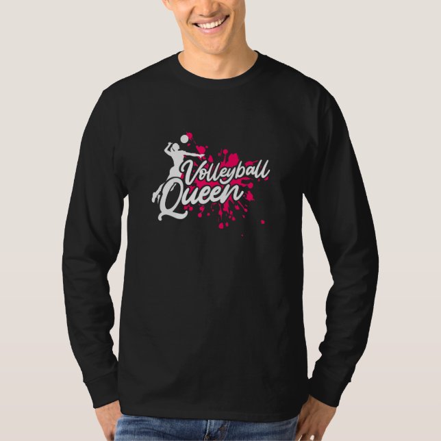 Sports Volleyball Player Volley Queen T-Shirt (Front)