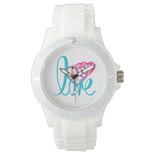 Sports watch for women, LOVE creashop pattern