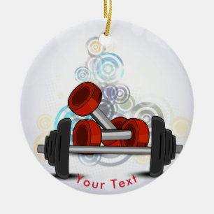 SPORTS Weight Lifting Equipment Ceramic Ornament