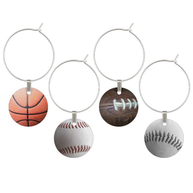 Sports Wine Glass Charm (Staggered)