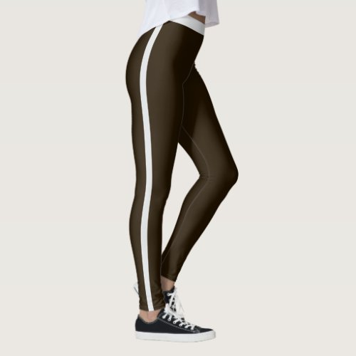 Sports Women Cute Brown Gray Stripes Personalized Leggings