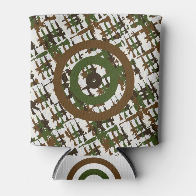 Sportsman Hunting Camouflage Gun Target Rifles Can Cooler (Front)