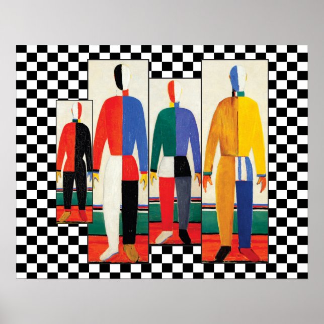 Sportsmen (Remix) by Kazimir Malevich Poster (Front)