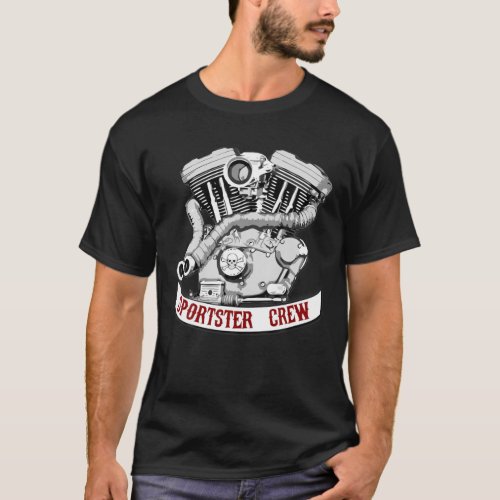 Sportster Crew _ Evo Motor _ Front Graphic Only T_Shirt