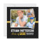Sporty 3 Photo Graduation Announcement Black Gold