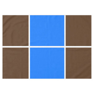 Sporty 70s Bright Blue Brown Windowpane Stripes Tablecloth