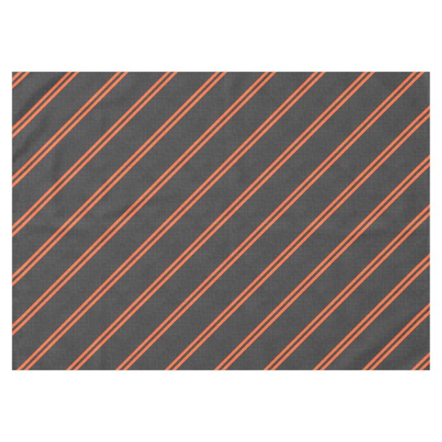 Sporty Accent Orange Stripes Carbon Style Print Tablecloth (Front (Horizontal))