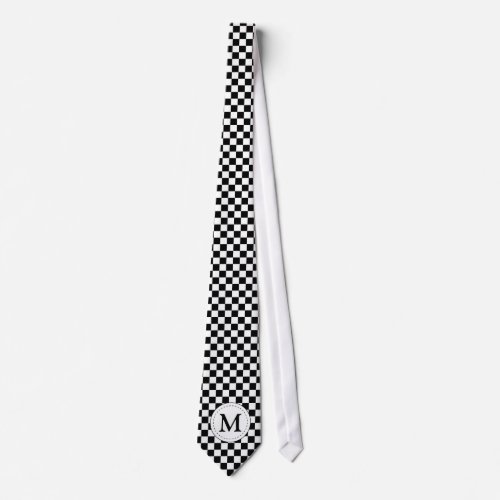 Sporty Auto Racing Chequered Flag Checkered Flag Neck Tie