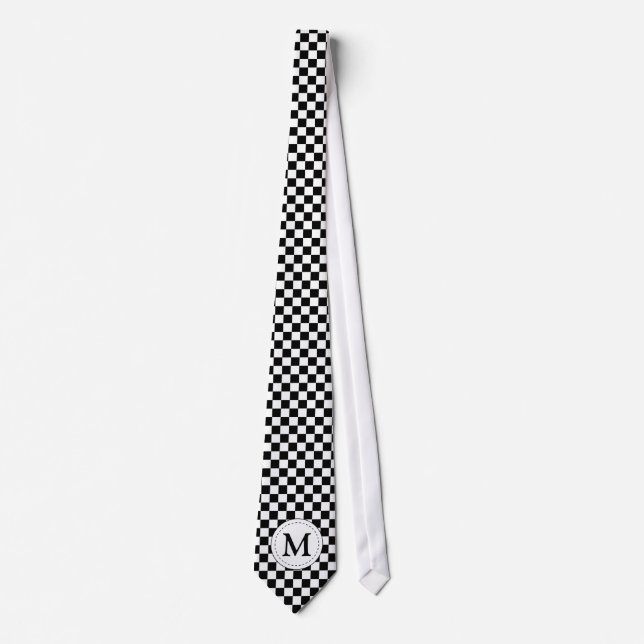 Sporty Auto Racing Chequered Flag Checkered Flag Neck Tie (Front)