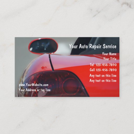 Customizable Sporty Automotive Business Cards