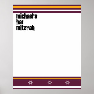 Sporty Bar Mitzvah Sign In Board - Redskins
