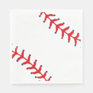 Sporty-Baseball Classic Red & White Sports Themed Napkins