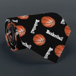 Sporty Basketball |  Changeable Background Color Neck Tie<br><div class="desc">Basketball Sport Ties. Great for the basketball enthusiast in your life. ⭐This Product is 100% Customizable. Graphics and/or text can be deleted, moved, resized, changed around, rotated, etc... 99% of my designs in my store are done in layers. This makes it easy for you to resize and move the graphics...</div>
