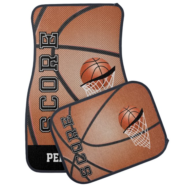 Sporty Basketball Design | Personalize Car Mat (Set)