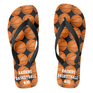 Sporty Basketball FlipFlops Team Player Name