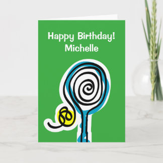 Sporty Birthday Card for tennis player or coach