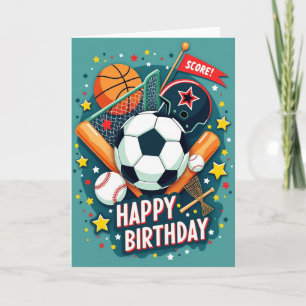 Sporty Birthday Game Card