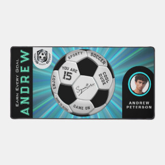 Sporty Birthday Gift For Boys | Custom Soccer Desk Mat