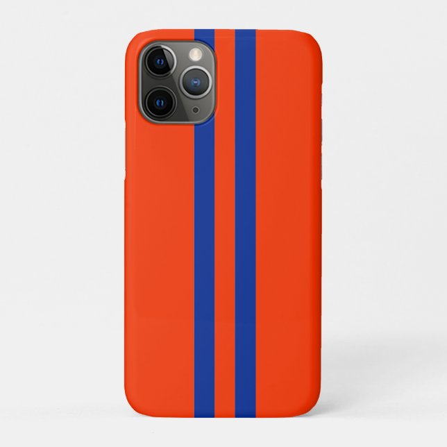 Sporty Blue and Orange Stripes pattern Case-Mate iPhone Case (Back)