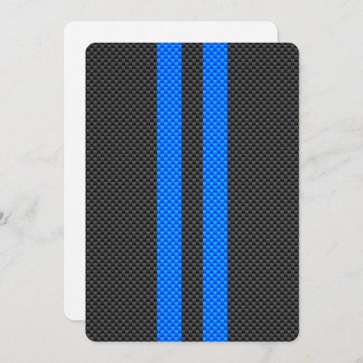 Sporty Blue Carbon Fiber Style Racing Stripes (Front/Back)