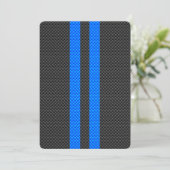 Sporty Blue Carbon Fiber Style Racing Stripes (Standing Front)