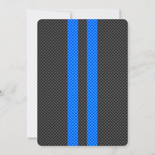 Sporty Blue Carbon Fiber Style Racing Stripes (Front)